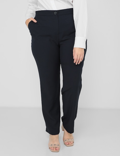 PANTALON CONTEMPO PLU, 42, AZUL MARINO