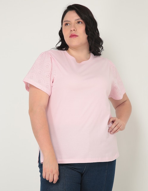 Playera manga corta Weekend Plus cuello redondo para mujer