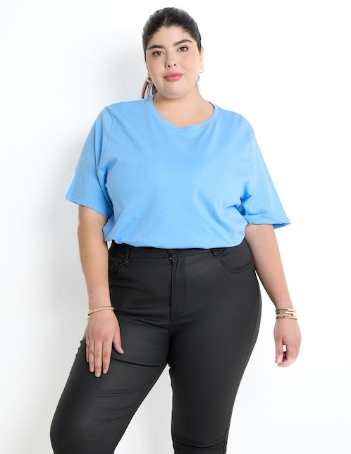 Playera manga corta Weekend Plus cuello V para mujer