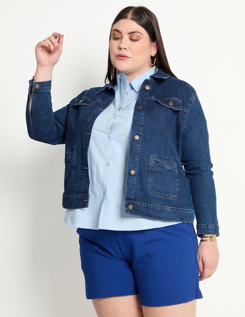 Chamarra denim de mezclilla para mujer