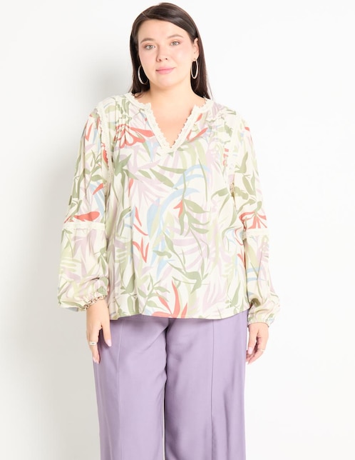 Blusa manga larga para mujer