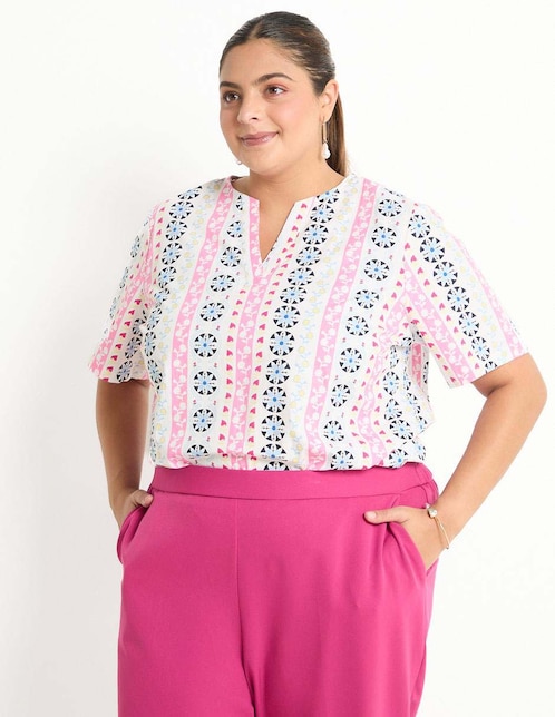 Blusa manga corta para mujer