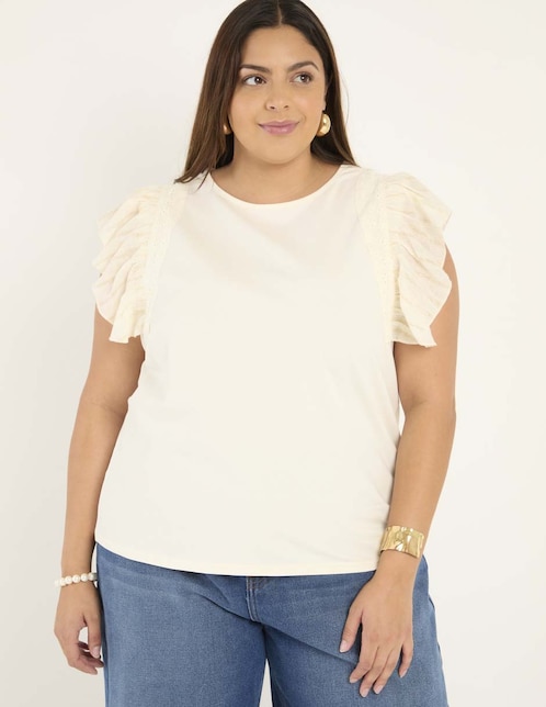 Playera manga corta Weekend Plus cuello redondo para mujer