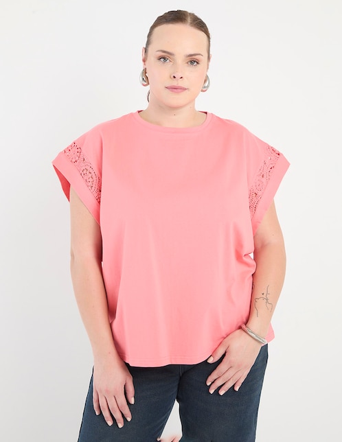 Playera manga corta cuello redondo para mujer 1