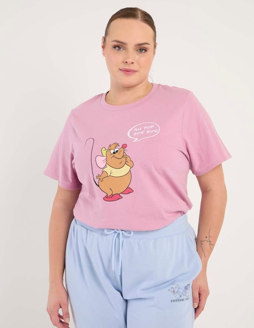 Playera manga corta Gus Gus cuello redondo para mujer 1
