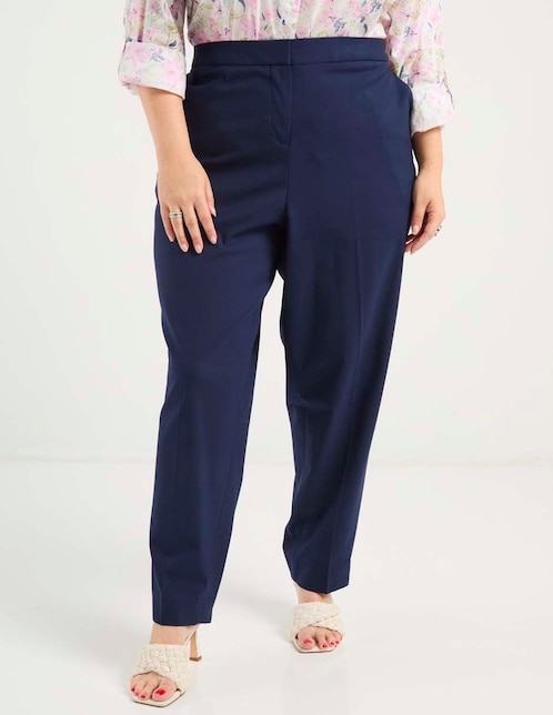 PANTALON CONTEMPO PLU, 38, AZUL MARINO