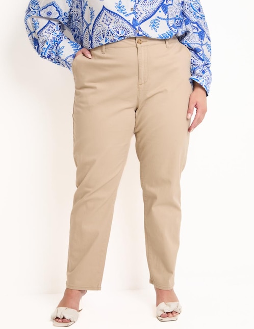 PANTALON WEEKEND PLUS, 40, KHAKI CLARO