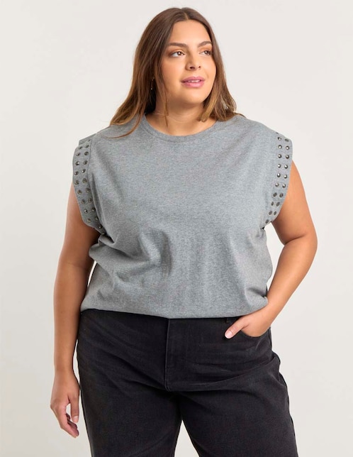 Playera manga corta cuello redondo para mujer 1