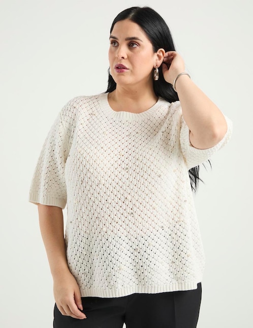 Suéter cuello redondo para mujer 1
