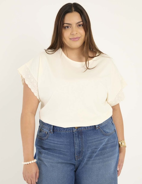 Playera manga corta Weekend Plus cuello redondo para mujer
