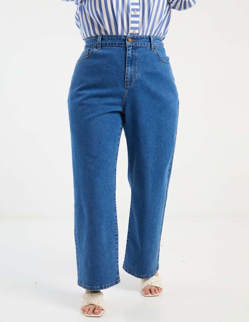 Jeans relaxed wide leg para mujer 1