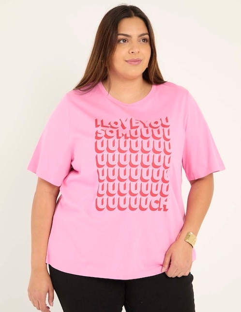 Playera manga corta Weekend Plus cuello redondo para mujer