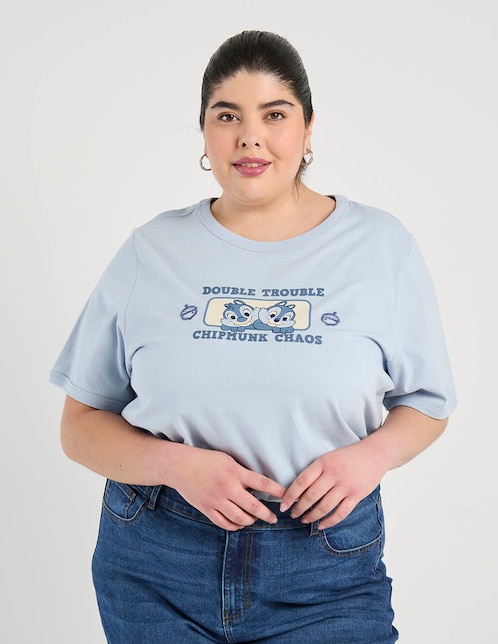 Playera manga corta cuello redondo para mujer 1