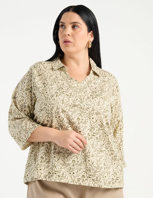 Blusa Weekend Plus manga 3/4 para mujer