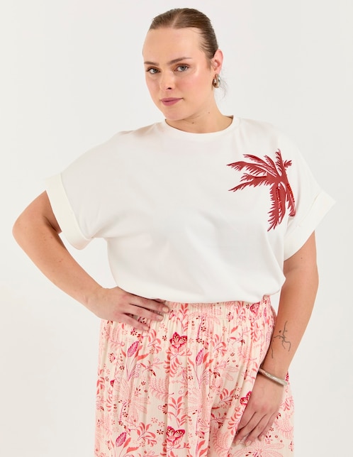 Playera manga corta cuello redondo para mujer 1