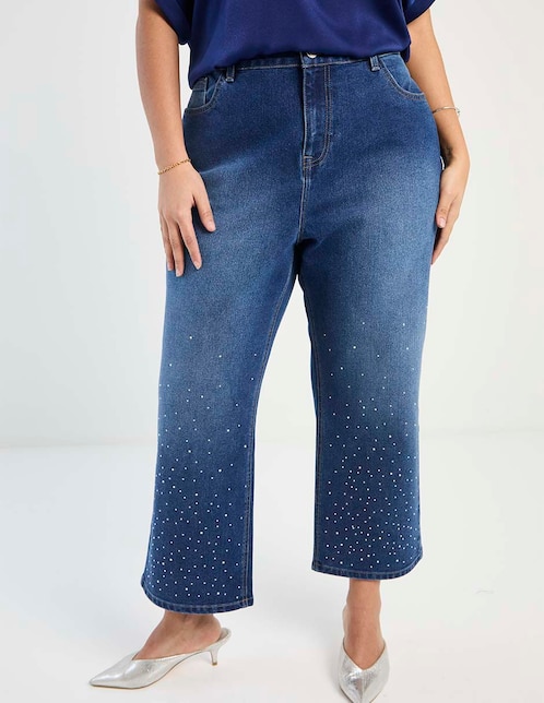 Jeans relaxed straight Contempo Plus para mujer