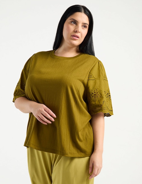 Playera manga corta cuello redondo para mujer 1