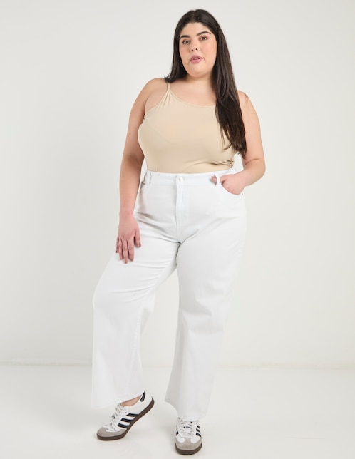 Jeans relaxed straight cintura para mujer 1