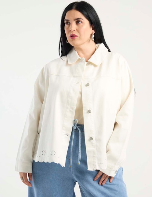Chamarra denim Weekend Plus de mezclilla para mujer
