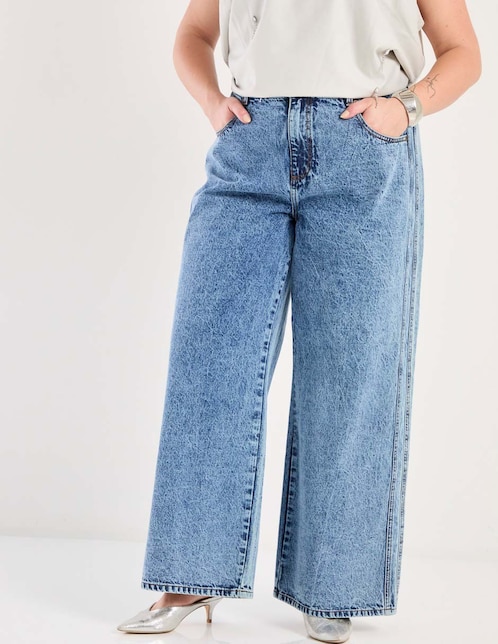 Jeans Amplio corte cintura para mujer 1