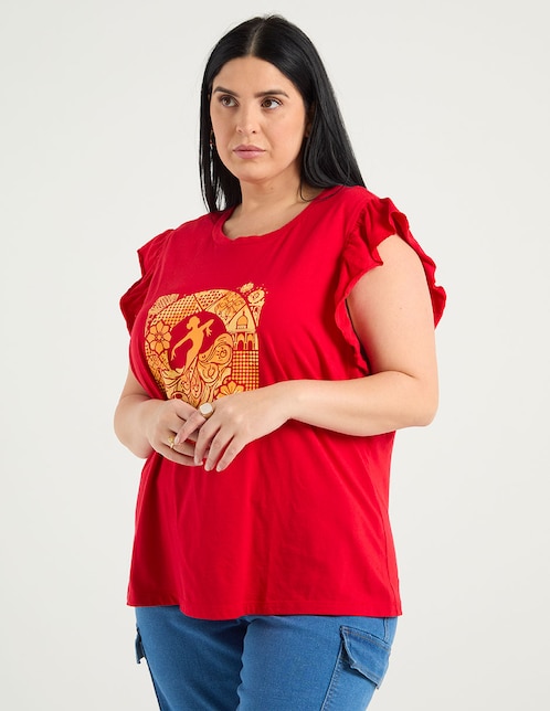 Playera manga corta cuello redondo para mujer 1