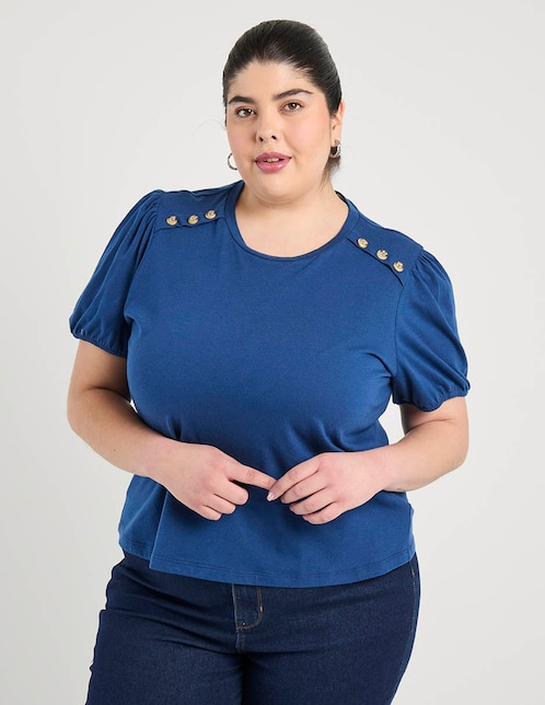 Playera manga corta cuello redondo para mujer 1