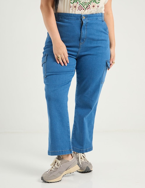 Jeans relaxed straight para mujer 1