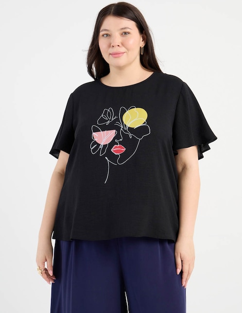 Blusa manga al codo para mujer 1