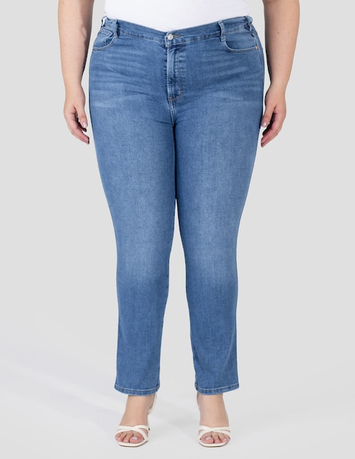 Jeans skinny cintura media para mujer 1