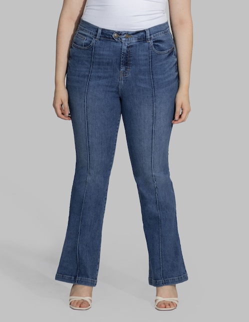 Jeans bota cintura alta para mujer 1