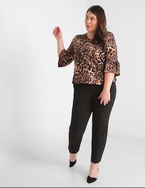 Pantalón La Mode Plus straight para mujer