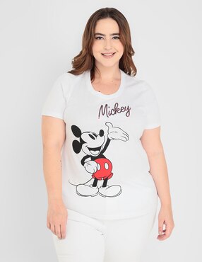 Playera Disney DTR Mickey Mouse cuello redondo corte regular para mujer