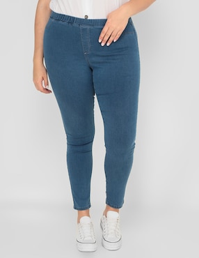 Jegging Skinny Weekend Plus Lavado Medio Corte Cintura Para Mujer