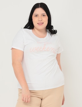 Playera Manga Corta Weekend Plus Cuello Redondo Para Mujer