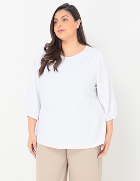 Blusa Contempo Plus Manga 3/4 Para Mujer