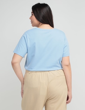 Playera manga corta Weekend Plus cuello v para mujer