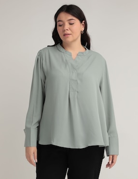 Blusa Contempo Plus Manga Larga Para Mujer