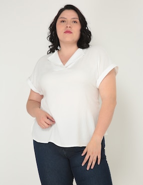 Blusa Contempo Plus Manga Corta Para Mujer