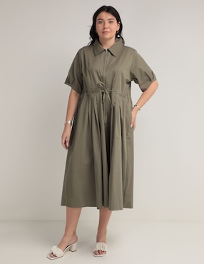 Vestido Midi Casual Weekend Plus Para Mujer