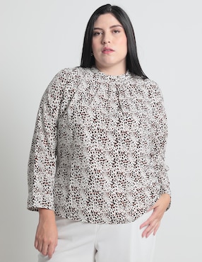 Blusa Contempo Plus Manga Larga Para Mujer