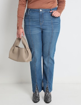 Jeans Slim Contempo Plus Corte Cintura Para Mujer