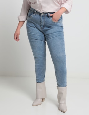 Jeans Skinny Contempo Plus Corte Cintura Para Mujer