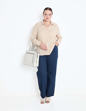 Jeans relaxed wide leg Contempo Plus para mujer
