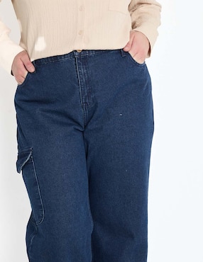 Jeans relaxed wide leg Contempo Plus para mujer