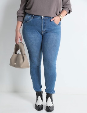 Jeans Skinny Contempo Plus Corte Cintura Para Mujer