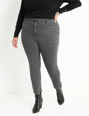 Jeans Skinny Contempo Plus Corte Cintura Alta Para Mujer