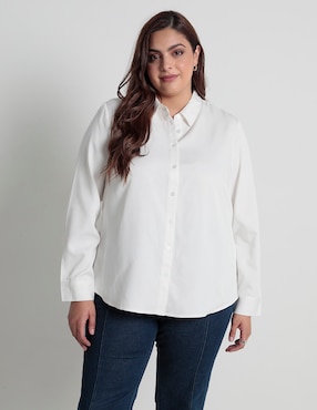 Blusa Camisera Contempo Plus Manga Larga Para Mujer