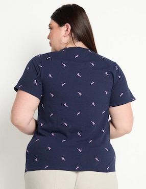 Playera manga corta Weekend Plus cuello V para mujer