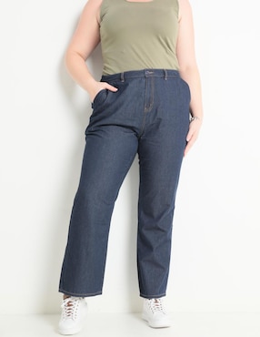 Jeans Wide Leg Weekend Plus Corte Cintura Alta Para Mujer