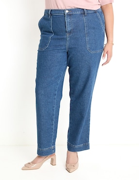 Jeans Straight Weekend Plus Corte Cintura Para Mujer